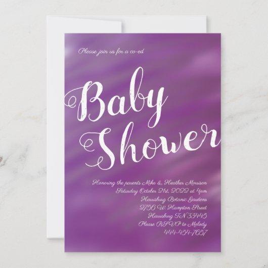 Paarse & Lila Baby shower Co-Ed Genderneutraal Kaart (Voorkant)