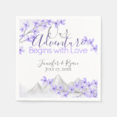 Paarse Lila Berg Uitzicht bruiloft Servet (Voorkant)