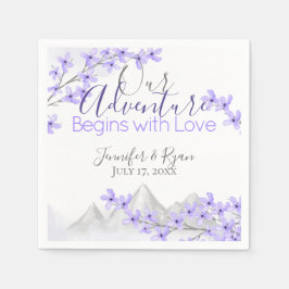 Paarse Lila Berg Uitzicht bruiloft Servet