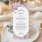 Paarse Lila Bleke Roze Bloemen Quinceañera XV Menu
