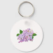 paarse lila bloem waterverf retourinformatie sleutelhanger (Voorkant)