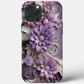 Paarse Lila bloemen 3D Case-Mate iPhone Case (Achterkant)