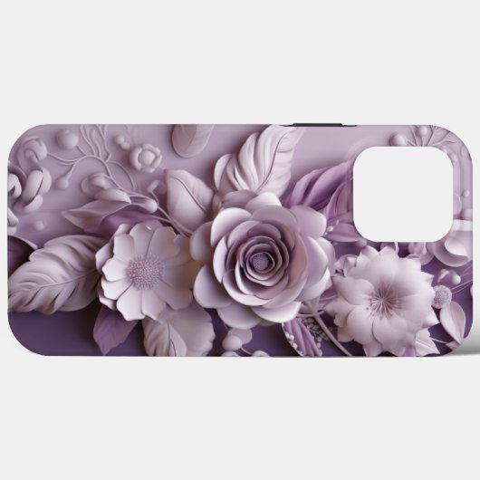 Paarse Lila bloemen 3D Case-Mate iPhone Case (Achterkant (horizontaal))