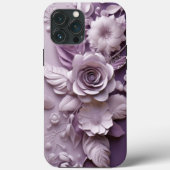 Paarse Lila bloemen 3D Case-Mate iPhone Case (Achterkant)