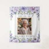 Paarse Lila Bloemen Afbeelding Foto Begrafenismonu Wandkleed (Voorkant)