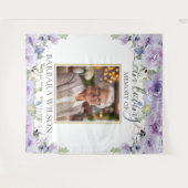 Paarse Lila Bloemen Afbeelding Foto Begrafenismonu Wandkleed (Voorkant (horizontaal))