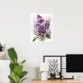 Paarse Lila Bloemen Art Print Poster (Thuiskantoor)