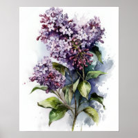Paarse Lila Bloemen Art Print Poster