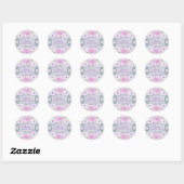 Paarse Lila bloemen Baby shower Sticker (Vel)