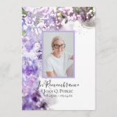 Paarse Lila Bloemen Begrafenisdienst Programmakaart (Voorkant)