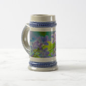 Paarse Lila bloemen Bierpul (Voorkant links)
