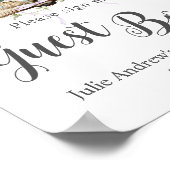 Paarse Lila Bloemen Boek Chapter Bruids Gastboek Poster (Hoek)