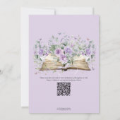 Paarse Lila Bloemen Boek Nieuw Chapter Baby shower Kaart (Achterkant)
