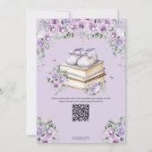 Paarse Lila Bloemen Boek Nieuw Chapter Baby shower Kaart (Achterkant)