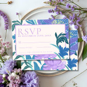 Paarse Lila Bloemen Bruiloft RSVP kaart