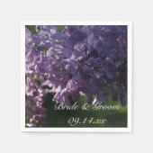 Paarse Lila bloemen bruiloft Servetten (Voorkant)