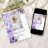 Paarse Lila bloemen levend begrafenisfeest Kaart