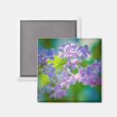 Paarse Lila bloemen Magneet (Voorkant / Achterkant)