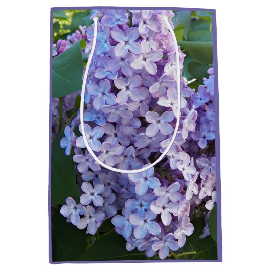 Paarse Lila bloemen Medium Cadeauzakje (Voorkant)