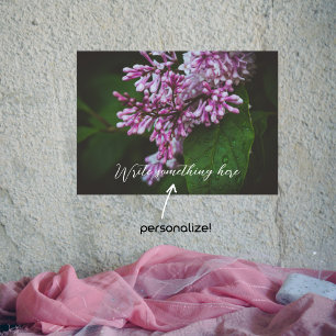 Paarse lila bloemen na regen poster