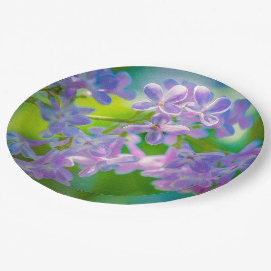 Paarse Lila bloemen Papieren Bordje (Gekanteld)