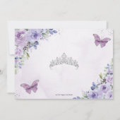 Paarse Lila Bloemen Quinceañera Sweet 16 Afbeeldin Save The Date (Achterkant)