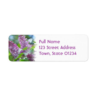 Paarse Lila bloemen retour adres mailing label