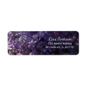 Paarse Lila bloemen retouradres Etiket (Voorkant)