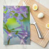 Paarse Lila bloemen Theedoek (Quarter Fold)