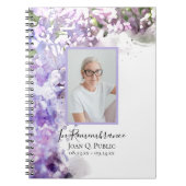 Paarse Lila bloemen - Viering van het leven Notitieboek (Voorkant)