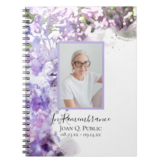 Paarse Lila bloemen - Viering van het leven Notitieboek (Voorkant)