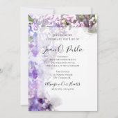 Paarse Lila Bloemen Viering van het Levensmonument Kaart (Voorkant)