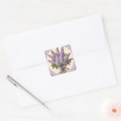 Paarse Lila bloemen Vierkante Sticker (Envelop)