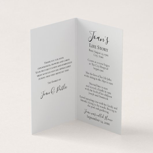 Paarse Lila bloemen Waterverf Begrafenisgebed Visitekaartje (Binnen)