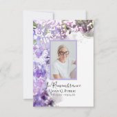 Paarse Lila Bloemen Waterverf Begrafenissympathie Bedankkaart (Voorkant)