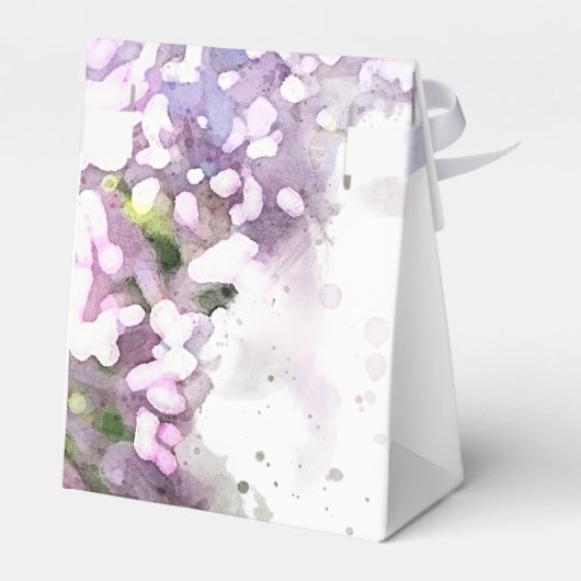 Paarse Lila bloemen Waterverf bruiloft Bedankdoosjes (Achterkant)