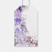 Paarse Lila bloemen Waterverf bruiloft gunst Label Cadeaulabel (Achterkant)