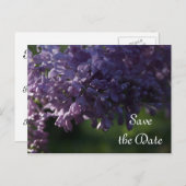 Paarse Lila Bloemen Wedden sparen de Datum Aankondigingskaart (Voorkant / Achterkant)
