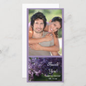 Paarse Lila bloemen Weddenschap Bedankkaart (Voorkant / Achterkant)