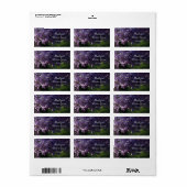 Paarse Lila bloemen Weddenschap Etiket (Full Sheet)