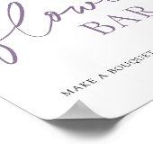 Paarse Lila Bloemenboeket Bar Teken Poster (Hoek)