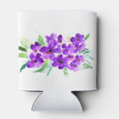 Paarse Lila bloemenbruiloften Waterverf Blikjeskoeler (Achterkant)