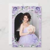 Paarse Lila Bloemenzoet 16 Zilveren Verjaardag Fot Save The Date (Achterkant)