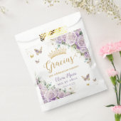 Paarse Lila bloemvlinders Quinceañera 15 16 Bedankzakje (Gezegeld)