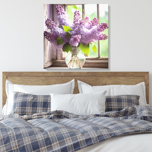 Paarse Lila boeket Canvas Afdruk (Insitu (Slaapkamer))