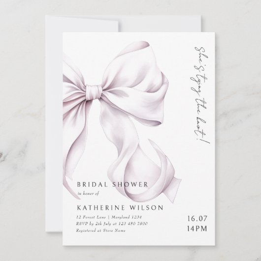 Paarse Lila boog Vrijgezellenfeest Kaart (Voorkant)