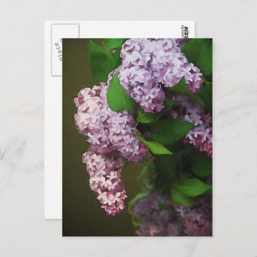 Paarse Lila Bouquet schilderen Briefkaart (Voorkant / Achterkant)