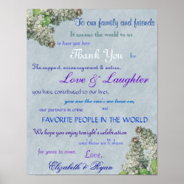 Paarse Lila bruiloft Bedankt Poster