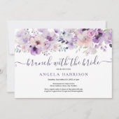 Paarse Lila brunch met de bruidsdouche Bloemen Kaart (Voorkant)