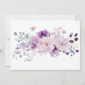 Paarse Lila brunch met de bruidsdouche Bloemen Kaart (Achterkant)
